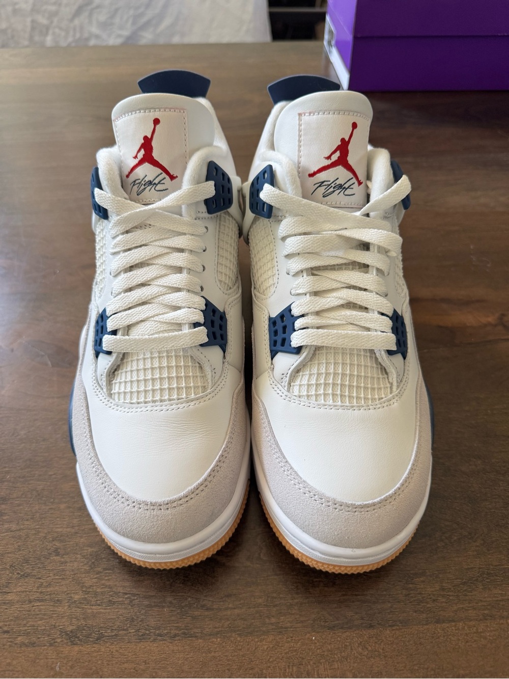 Nike Air Jordan 4 Men’s Sneakers - White / Navy / Gum